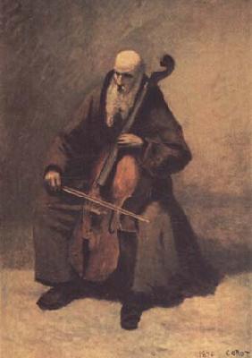 Jean Baptiste Camille  Corot Le moine au violoncelle (mk11) France oil painting art